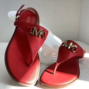 Michael Kors Red Jillian Slip On Sandals! Women’s size 8